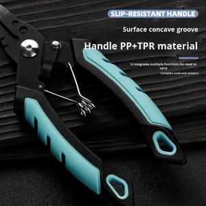 Alicates Multifuncionales de Acero Inoxidable con Mangos de Goma y Plástico, Punta Fina, Cortadores de Acero para Señuelos, Abre Anillas de Línea PE, para Pesca - Product Image 1