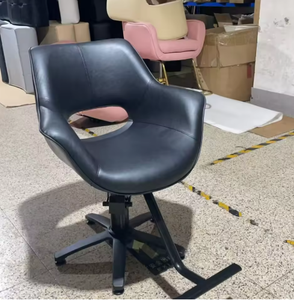 Chaises de barbier vintage noires pour salon de coiffure, équipements de salon, mobilier d'usine pour coiffeur - Product Image 4