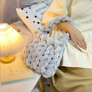 Lotus Yards-Manta tejida a mano, hilo grueso y corto de algodón y terciopelo, 250g, 3cm, venta al por mayor - Product Image 6