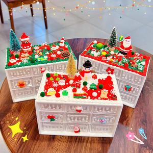 Caja de almacenamiento navideña, organizador de plástico con 9 rejillas, estante decorativo de escritorio para almacenamiento de regalos navideños - Product Image 2