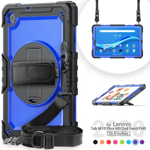 Capa protetora universal para tablet, capa giratória à prova de choque para tablet lenovo k10 x6c6/m10 plus 10.3 polegadas