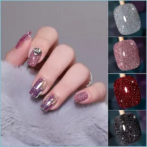 Nagel-Gellack gebrochenes Diamantpulver Blitzgel-Lack UV-LED-Lampe Glitzer Nägel halbpermanenter Nagellack