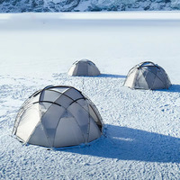 Tente de camping à dôme de sphéricité de fabricant d'usine OEM tente de boule multi-pièces tente de 5 + personnes avec trou de cric de poêle pour temps froid