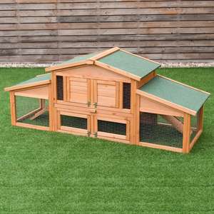 Yüksek kaliteli açık tavşan kafesi arka evcil hayvan kafesi ahşap tavuk kümesi - Product Image 6