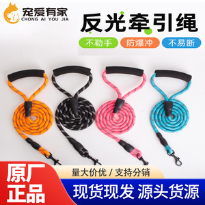 Pink Nylon <b>Dog</b> <b>Leash</b> With Reflective Dots For Small Medium Large <b>Dogs</b> Pet Walking Lead Handle And Clamp - Product Image 3