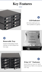 Boîtier de disque dur externe Unestech en aluminium à 8 baies, interface SATA 2,5 pouces pour ordinateur – Offre spéciale - Product Image 2