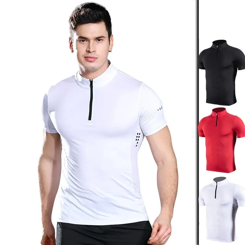 Mannen Zweettransporterend Korte Mouw Quick Dry Bike Jersey Running Tops Ademend Basic Shirts Voor Sport