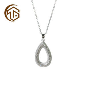 Collar con Colgante de Plata de Ley 925 con Zirconia en Forma de Gota de Agua, Joyería Fina Resistente al Agua, Oferta 2026 - Product Image 1