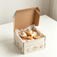 Boîtes d'emballage pour biscuits en kraft recyclables, boîtes à emporter écologiques pour biscuits, en-cas et friandises maison