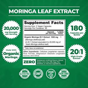 Extrait de Moringa Oleifera à haute puissance, superaliment pour la protection du système cardiovasculaire des hommes et des femmes - Product Image 4