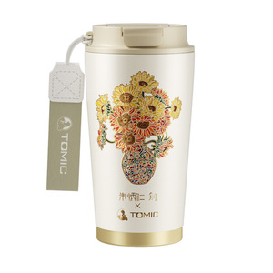 Taza de Café Zhu Bingren X Tomic, Vaso Térmico de Acero Inoxidable 316 de Doble Pared con Diseño Floral, Set de Regalo - Product Image 5