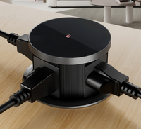 Multiprise industrielle encastrable en cuivre avec ports USB-A et USB-C, 3 prises et obturateur de sécurité enfant