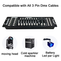 Controlador DMX512 Igreslite Mini para Iluminación de Escenario, Iluminación LED RGB de 192 Canales, Cabeza Móvil Programable para Discoteca