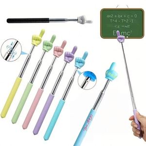 Bâton de pointeur télescopique en métal avec impression de logo personnalisé pour enseignants, bâton de pointeur miniature pour la salle de classe, aide à la lecture, présentation - Product Image 1