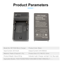 Cargador USB Individual RingTeam NP-F550, Cargador de Batería NPF550 para Cámaras Sony F550 F750 F980 FM50 FM70 FM80 QM91D VBD1 VBD2 DLI-1