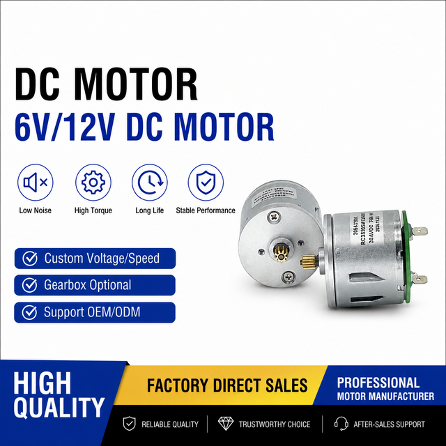 Industrial Brush DC Gear Motors 35mm High Torque Low Noise Flange Mount for Home Appliances Boats Fans & Precision Equipment