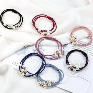 Élastique à cheveux en perles, couleurs mélangées, en tissu, fait main, accessoire décontracté pour la tête - Product Image 2