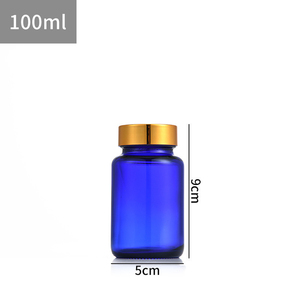ขวดแก้วใสสีฟ้าขนาด 100 มล. สำหรับบรรจุยา เกรดอาหาร ขายส่งจากเซี่ยงไฮ้ พร้อมฝาเกลียว ขวดเปล่าทรงกลม พกพาสะดวก - Product Image 2