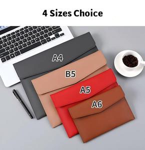 Portadocumentos de cuero PU organizador de carpetas de archivos A4 A5 A6 B5 bolsa de archivo de papel bolsa de almacenamiento impermeable <span class=keywords><strong>documento</strong></span> <span class=keywords><strong>comercial</strong></span> compacto - Product Image 3