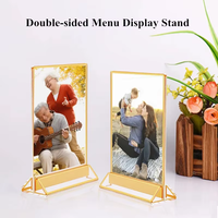 Support de signalétique triangulaire en acrylique, présentoir de menu de table