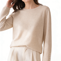 Ventes chaudes : Nouveau pull en cachemire pour femmes, col rond, manches longues, coupe ample, personnalisable