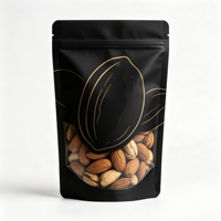 Matte staande pouch voor noten, hersluitbaar, voedselveilige plastic verpakking met transparant venster en ritssluiting