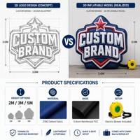 Modèle de logo publicitaire gonflable géant personnalisé, 10 pieds, 20 pieds, 30 pieds, réplique de produit gonflable pour la promotion d'événements