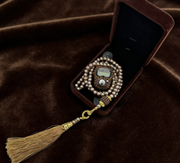 Chapelet de prière religieux en perles de verre avec compteur de doigts et boîte, pour mariage et cadeau de l'Aïd