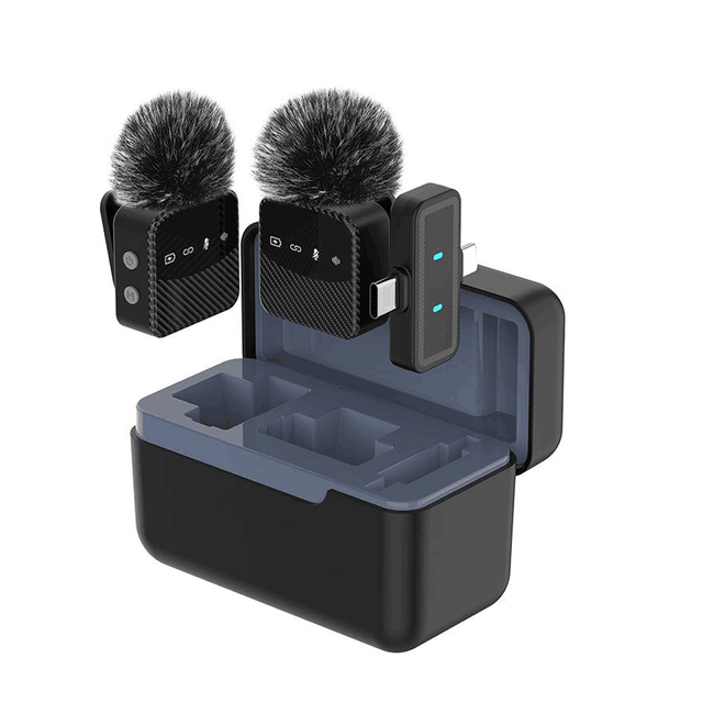Mini Wireless Lavalier Microphone Noise Reduction Plug and Play Magnetic Clip on Lapel Mic for Video Recording Podcast Vlogging