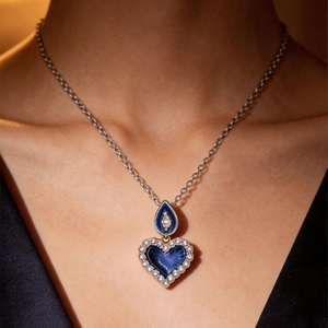 [ Hong Kong International Jewellery Show ] 18K Gold Plated Sterling <b>Silver</b> Dainty Layered <b>Necklace</b> with Pear-Shaped Diamond - Product Image 3