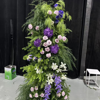 Composition florale artificielle verte et violette, ensemble de boules de fleurs pour mariage, anniversaire, fête prénatale, décoration de scène et arche