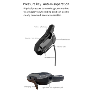 오토바이 헬멧 헤드셋 E1 라이더 오토바이 인터콤 헤드셋 CVC 소음 취소 스테레오 음악 IPX6 방수 - Product Image 3