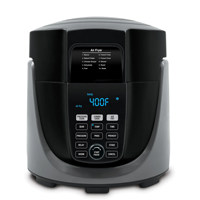 Cuisinière Électrique 2-EN-1 de Luxe en Acier Inoxydable avec Couvercles de Cuisson sous Pression et de Friture à Air, Grille Amovible, Combo Friteuse à Air et Autocuiseur