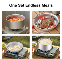 Ensemble de couverts de camping en plein air portable Plusieurs styles Batterie de cuisine de camping