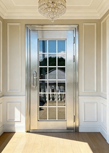 Porte de sécurité en métal haut de gamme avec double vitrage, porte extérieure à rupture de pont thermique insonorisée pour bâtiment résidentiel - Product Image 4