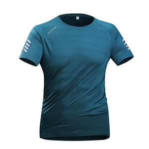 <span class=keywords><strong>Ropa</strong></span> Deportiva Atlética de Manga Corta Color Gris con Detalles Temáticos de Running, Estilo Moderno para Entrenamientos en el Gimnasio y Deportes al Aire Libre - Product Image 2