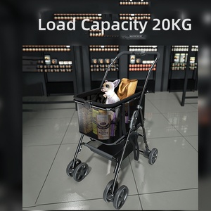 <span class=keywords><strong>Poussette</strong></span> Easy Dog Carrier avec 4 roues Chariot pliant à fonctions multiples Petit matériel Oxford <span class=keywords><strong>pour</strong></span> animaux et animaux de compagnie - Product Image 3
