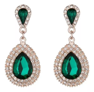 Venta al por mayor todos los pendientes colgantes de moda baratos hechos a mano flor imitación plata oro joyería para mujeres lágrima Bisutería - Product Image 4