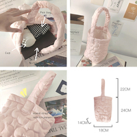 Tas Tangan Wanita Berkualitas Tinggi, Model Bucket, Bahan Polyester, Bordir Bunga, Desain Inovatif, Portable, dan Cantik