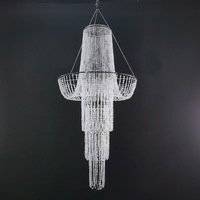 LT240074-18 De Luxe Acrylique Perlé Rideau Lustre Atmosphère De Mariage Décoration Lustre En Cristal Fournitures De Fête De Mariage