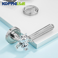 Poignée de porte intérieure silencieuse Koppalive en laiton massif, style ange français, or et argent, luxe, avec serrure magnétique intégrée pour entrée de villa