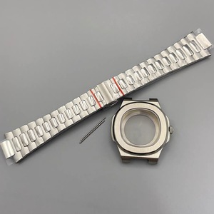 Ensemble complet boîtier et bracelet en acier inoxydable 41 mm, ton acier, verre saphir pour mouvement NH35 NH38 - Product Image 1