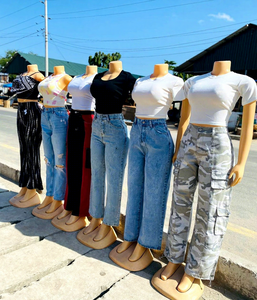 <span class=keywords><strong>Jean</strong></span> cargo décontracté taille haute coupe droite ample pour <span class=keywords><strong>femme</strong></span>, en denim extensible déchiré multicolore, style streetwear Y2K - Product Image 5