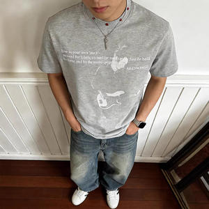 Camiseta de Manga Corta para Hombre <span class=keywords><strong>ARES</strong></span> 26 Summer Vintage 250g Sorona, Cuello Redondo, Secado Rápido, Decoración con Remaches Estilo Rock Americano, Estampado - Product Image 3
