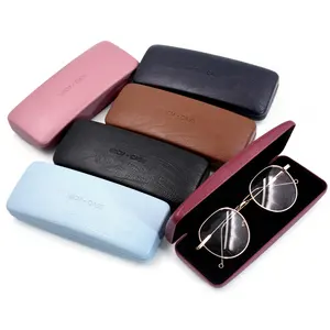 Bestpackaging Fashion Custom Eyeglasses Cases Metal Optical Glasses Cases Pu Leather Spectacle Case With Logo