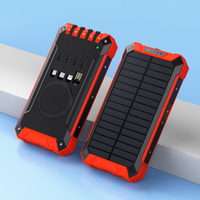 Real 20000mAh al aire libre de fábrica portátil Mini energía solar banco de energía cargador de teléfono celular con luz LED
