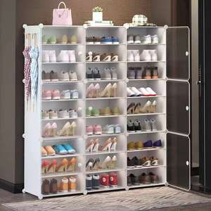 خزانة وحدات لتوفير المساحة، منظم أحذية محمول، خزانة تخزين أحذية بلاستيكية - Product Image 2