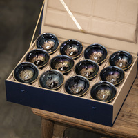 Coffret Cadeau Tasse à Thé en Argent Curium Signes du Zodiaque Chinois, Céramique Luxe Léger Rétro, Cadeau d'Affaires, Modèle LKP0045