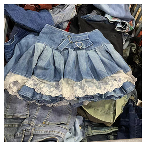 Ukay Fardos de Ukay, Falda vaquera usada, Falda vaquera corta de primera elección, ropa de mujer usada en paquete - Product Image 5