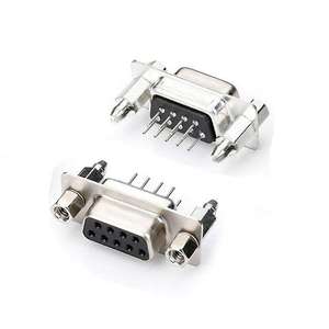 Connecteur D-SUB 9 broches DB9 femelle haute qualité 180 degrés DB 9 positions pour PCB type V/T avec 4-40 #   Noix - Product Image 1